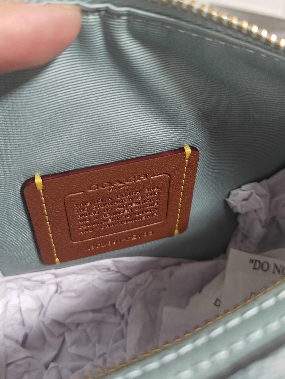 Coach Mini Rowan Crossbody BagIn Signature Canvas (Light blue) - Picture 7 of 14